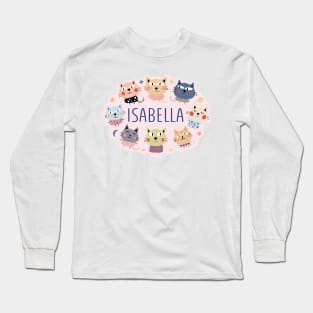 Isabella name with cartoon cats Long Sleeve T-Shirt